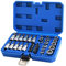 Qnkaa Female Torx Socket Bit Set 34pcs 3/8 1/4 E4-E20 Nuts Set I T10-T60 Star Sockets Security Bit