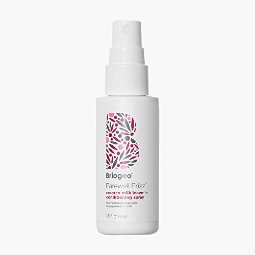 Briogeo Farewell Frizz Rosarco Milk Leave-In Conditioning Spray | Lightweight Detangler & Frizz Control with Rosehip, Argan & Coconut Oils | Silicone-Free | Vegan & Cruelty-Free | 1.75 oz