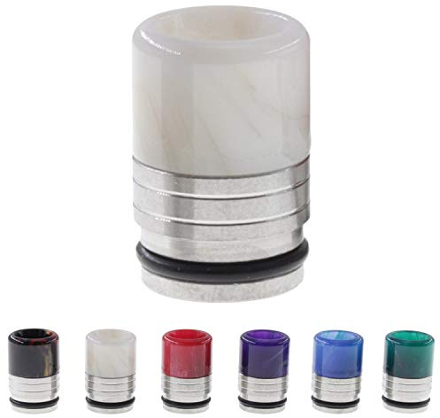 Mundstück Drip Tip 810 für Verdampfer mit Sieb Resin Driptip Edelstahl 6 Farben (Weiss)