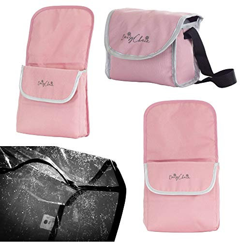 Daisy Chain Zipp-Zwillings-Puppenbuggy – Zubehörpaket (Classic Pink)