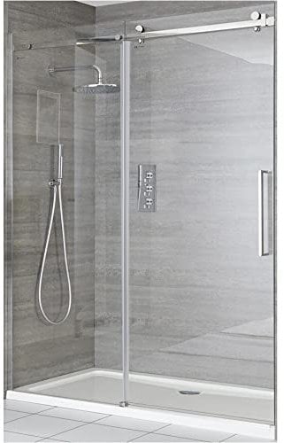 Milano Portland 1200mm Chrome Reversible Frameless Sliding Shower Enclosure Door