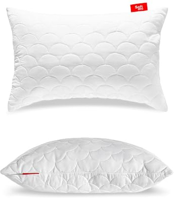 Softimi Kopfkissen Schlaffkissen Bettkissen Gestepptes Premium Kissen 30x50 cm Antiallergisch - Anti-Milben - Geruchlos sofort verwendbar - Mit Härteeinstellung (30x50 cm)