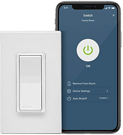 Leviton D215S-1BW Decora Smart Wi-Fi, No Hub Required (2nd Gen) 15A Light Switch