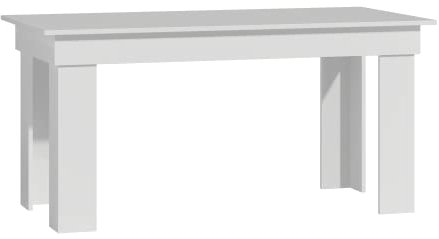 ADGO Madras Esstisch 160x80x75 cm, Tisch, Rechteckiger Tisch mit 4 Beinen für die Familie, Esszimmertisch, Familientisch, Küchentisch für 4 Personen, Kaffeetisch, Wohnzimmer, Esszimmer, Küche (Weiß)