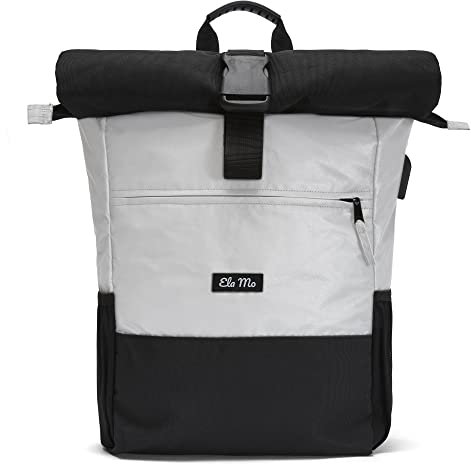 Ela Mo’s Rucksack Damen | Schön und Durchdacht | für Uni Reisen Freizeit Job | mit Laptopfach & Anti Diebstahl Tasche | Night Edition - Black