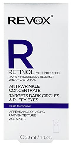 REVOX B77 - Retinol Eye Contour Gel Anti-Falten Konzentrat, 30 ml, Retinol Augenkontur, reduziert Mimiklinien und Falten, glättet Textur, stimuliert die Kollagenproduktion, tiefe Hydratation