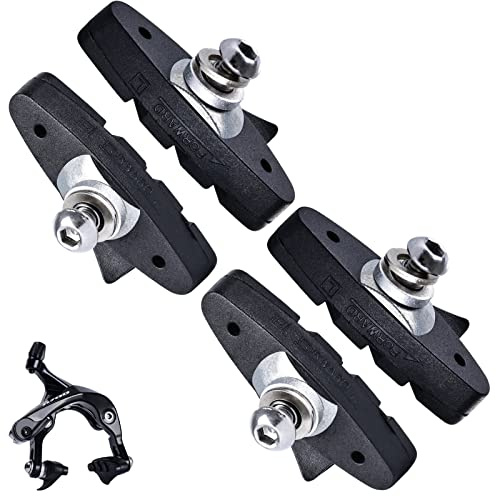 Rujoi Rennradbremsbeläge, C-Bremse-Dual-Schwenk-Bremsschuh-Pads für Rennrad (Front & Heck)