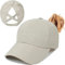 Pferdeschwanz Baseballkappe Damen Sommer Einstellbare Schnell trocknende Masche Atmungsaktiv Baseballmütze Unisex Criss Cross Hüte Sport Mütze (Khaki)