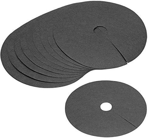 sourcing map Tree Mulch Ring 10.6 Nonwoven Tree Protector Mat Plant Cover for Weed Control Round Weed Barrier Black 10 Pack