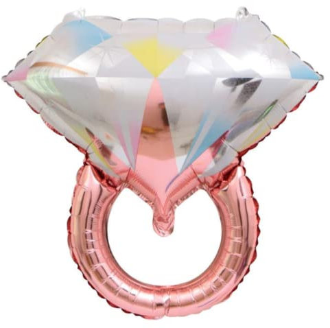 Zebra Balloons Rotgoldener Folienballon mit Ring, 73 cm