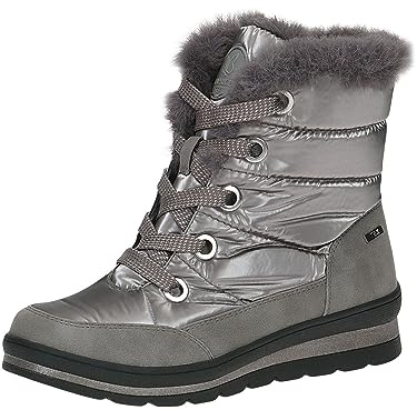 CAPRICE Damen Winterstiefel ohne Absatz Vegan Wasserabweisend, Braun (Taupe Comb), 40.5 EU