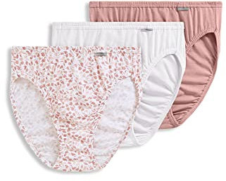 Jockey Women's Underwear Plus Size Elance French Cut - 3 Pack, Diamond White/Prim Floral/Earth Rose, 5