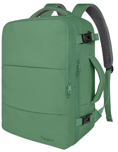 Taygeer Travel Backpack für Easyjet, Rucksack Handgepäck 30L Leicht, 15,6 Zoll Laptop Rucksack mit USB Ladeanschluss Carry On Luggage Business Arbeit Schule für Damen Teenager, Olivgrün