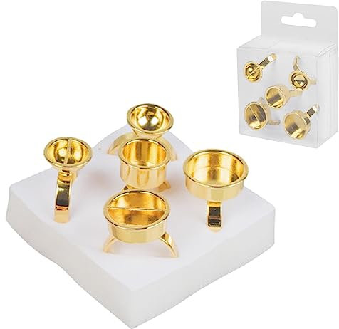 univolunaris para Extensiones pestañas Salones Pegamento Anillos Suministros para pestañas Mini Práctico Hermoso(Oro)