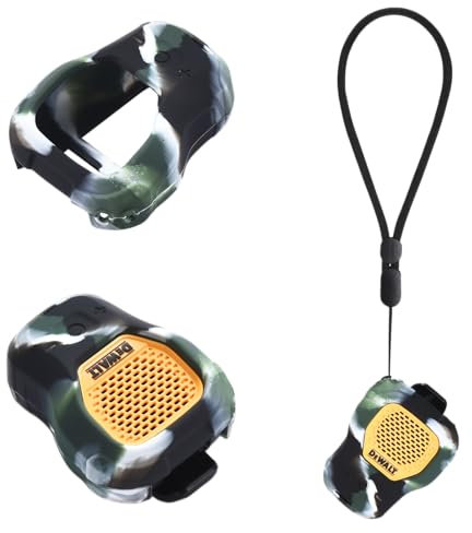 Silicone Case for DEWALT Jobsite Pro Wireless Wearable mini Speaker Resistant Drop Crash Work site Hiking Outdoor Travel Portable for Speaker Dewalt Case (Camouflage)