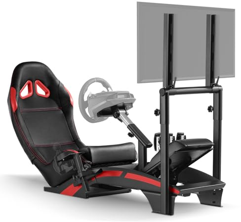 RACGTING Racing Simulator Cockpit with TV Monitor Stand for G920 G29 G923, for Thrustmaster T248X T248 T300 T150 458 TX (Excluding the Shifter Stand)