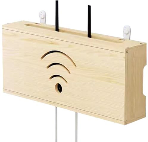 HFGHGDF Router Schrank, Router Verstecken Box, Wand Routerschrank aus Holz, Router Regal Wird Verwendet um Router und Kabelsalat zu Verstecken(Wood Color)