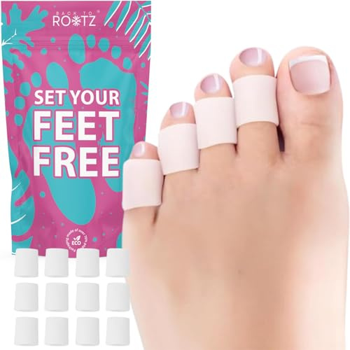 ROOTZ | 12 Proteggi Dita Piedi in Silicone | Protezione a Lunghezza Personalizzabile per Calli e Vesciche | Copridita Lavabili (Taglia S)