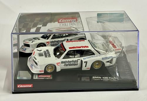 Carrera Evolution - 20027798 I BMW 320 Turbo Flachbau Team Schnitzer, No.7 Auto für Rennbahn | Rennbahnen und lizensierte Slotcars | Front & Rücklicht | Für Kinder ab 8 Jahren & Erwachsene