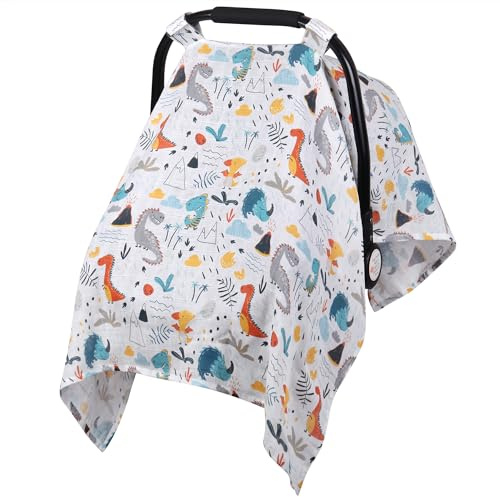 Metplus Musselin-Autositzbezug für Babys, atmungsaktiver Babyschalenbezug, leichte Babytrage für Mädchen und Jungen, passend für Frühling, Sommer, heiße Tage/warmes Wetter