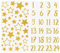 2 Blatt Adventskalender Aufkleber Glitzer Zahlen 1-24 Sterne Sticker für Weihnachten Kalender zum basteln selbstklebend Dekoration Etiketten Weihnachtskalender Nummern für Papiertüten (Gold 2)