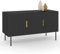 IDMarket - Buffet 110 cm Marcel Noir 3 Portes Effet Lattes