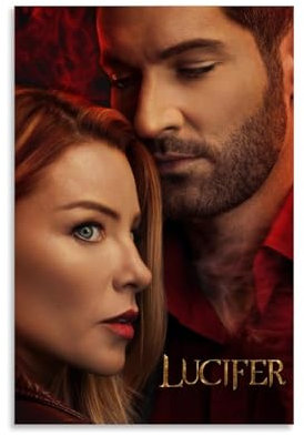 BJHIHSX TV Series Lucifer Character Art Poster Poster Dekorative Malerei Leinwand Wandkunst Wohnzimmer Poster Schlafzimmer Malerei 12x18inch(30x45cm)