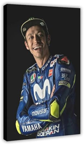 HRJHE Rennfahrer-Poster, Valentino Rossi, Poster, Leinwand, Poster, Schlafzimmer, Dekoration, Landschaft, Büro, Raumdekoration, Geschenk, 50 x 75 cm