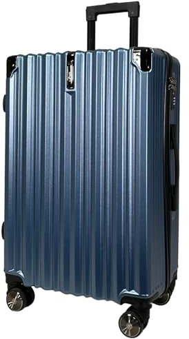 SIGN Hartschalen Reisekoffer Trolley ABS Tasche Leicht 4 Doppelrollen (Handgepäck-Mittel-Groß-Set) Nummernschloss (Blau, Großer Koffer (75cm))