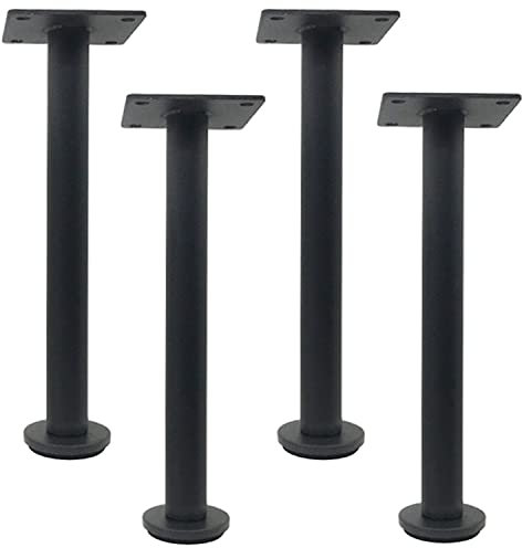 Pieds de meubles modernes en acier inoxydable noir pour meuble de salle de bain réglable 55 cm 4 pieds de table
