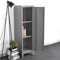FurnitureR Metall-Aktenschrank mit Spind, Aufbewahrungsschrank, Bodenschrank, Metallaufbewahrung, Organizer, für Wohnzimmer, Badezimmer, Büro, grau, 138 x 38 x 38 cm