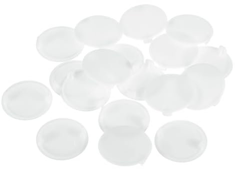sourcing map Hinge Hole Covers, 18Pcs 40mm(1-9/16) ID - Plastic Concealed Hinge Hole Cover Round Flush Type Plug Cap for Furniture Cabinet Cupboard (White)
