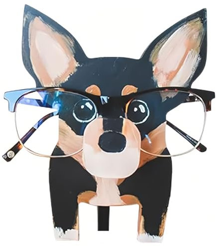 SGERUFZ Porta Occhiali in Legno,Porta Occhiali da Sole,Espositore Occhiali a Forma di Cucciolo,Supporto per Occhiali Animale Creativo,Supporto per Occhiali Decorativo Espositore per Casa,Scrivania