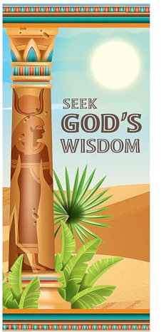 Fun Express Egyptian VBS Seek God’s Wisdom Polyester Door Banner - Vibrant Decoration for Vacation Bible School Religious Events & Celebrations - Perfect for Church or Classroom - 1 Piece