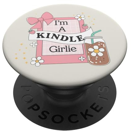Cute Bookish Kindle Girlie Nerdy Read Book Lover Girl Women PopSockets Adhesive PopGrip