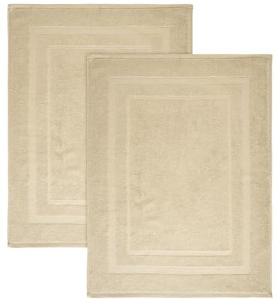 NELLA BIAGINI Tappeto Bagno, Set da 2, Tappetino Doccia, Assorbente, Lavabile, 50x70 cm, 100% Spugna di Cotone, 700 gr/mq, Resistente, Elegante. Modello: Minerva