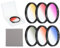 sourcing map 58mm Gradual Color Filter Kit, 6 Piece Filters for Camera Lens Accessory Set with Case and Lens Cleaning Cloth for SLR Camera Photography, Orange, Yellow, Blue, Purple, Red, Grey