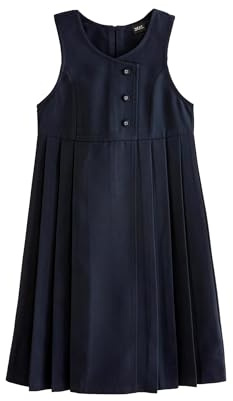 NEXT Mädchen Standard Langes Latzkleid mit asymmetrischer Knopfleiste 98-164