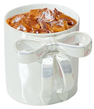 Coffee Mug with Bow Handle - Aesthetic Bow Handle Coffee Mugs,Multipurpose Elegant Kitchen Drinkware Accessories for Modern Living Spaces