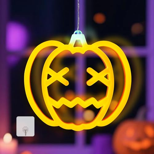 LED Pumpkin Neon Schild 22 × 20 cm – Halloween & Weihnachtsdeko — USB & 3 × AAA betrieben – Kürbis LED Nachtlicht für Wand, Tisch, Schlafzimmer, Party & Geschenk (Kürbis)