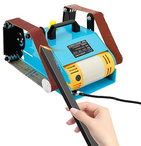 Bandschleifmaschine 950W,Messermacher Bandschleifer mit 800-6000 U/min,Doppelbandschleifer,für Metallbearbeitung,Holzwerken und DIY Projekte,Professionelle Tischschleifmaschine