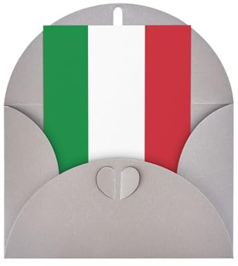 Graue elegante Grußkarte – Italienische Flagge, blanko, gesegnete Goldsiegel-Karte für Geburtstag, Hochzeit, Valentinstag