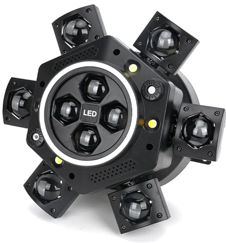 2026 Nouvelle lampe atmosphérique LED multi-faisceaux, lampe de scène rotative à 6 bras de 150W, 0-100% de dimmabilité, laser/stroboscopique, support de télécommande et activation par son pour DJ