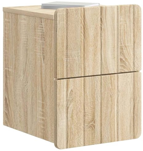 vidaXL Wandmontierter Nachttisch 2 pcs Sonoma-Eiche 33 x 34,5 x 43 cm, Großer Wandschrank, Vintage Stil, platzsparend, schwebender Schreibtisch Nachttisch-Organizer