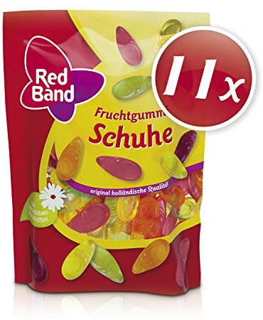 Red Band Fruchtgummi Schuhe - 11er Pack (200 g Beutel) - Geschmacksrichtungen Erdbeere, Apfel, Zitrone, Orange und Cassis - Holländische Qualität - Süßigkeiten