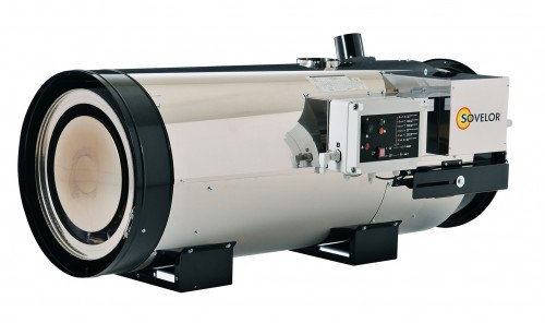 Chauffage à air pulsé FARM95 avec brûleur fuel ou gaz 85,6kW 7000m3/h combustion indirecte Sovelor