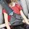 Gurtversteller und Kissen mit Clip für Kinder, Nackenstütze, Kopfstütze, Gurtpolster und Gurtversteller für Kinder, Autositzgurt, Kissen für Babys und Kleinkinder, Erwachsene, grau