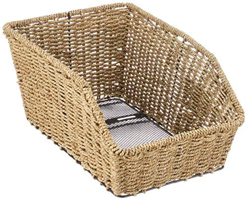 P4B | Hinterrad Fahrradkorb - Geflochten aus Seegras | Inkl. Befestigungsmaterial | Fahrradkorb hinten | Fahrrad Hinterradkorb - zur Festmontage am Gepäckträger