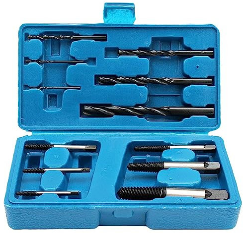 Dapetz ® 12Pcs Damaged Screw Extractor Remover Set for Stripped Head Screws, Nuts & Bolts Drill Bit Tools for Easy Removal of Broken & Rusty Hardware