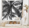 ABAKUHAUS Grau Wandteppich und Tagesdecke, Kokosnuss-Palmen Tropical aus Weiches Mikrofaser Stoff Waschbar ohne Verblassen Digitaldruck, 230 x 140 cm, Schwarz